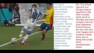 Messi nin Sakatlanma Anı quotDELTOID LIGAMENTquot Moment of Messis Ankle Injury Messi continued to play [upl. by Huba]