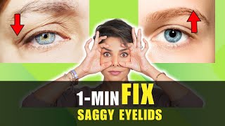 1 Minute Eye Exercises For Droopy Eyelids 2 Exercises to Tighten and Lift SAGGY EYELIDS [upl. by Perl]