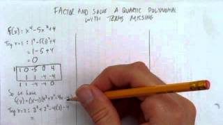 FACTOR AND SOLVE A QUARTIC POLYNOMIAL WITH TERMS MISSING [upl. by Aimekahs]