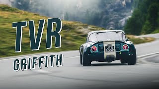 Onboard TVR Griffith 400 Racing Swiss mountain pass  Pure HQ V8 sound [upl. by Neerhtak]