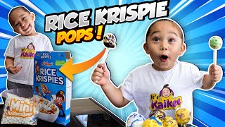 Kaikee Learns How to Make DIY Rice Krispies Treat Pops [upl. by Daggna]