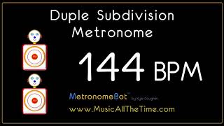 Duple subdivision metronome at 144 BPM MetronomeBot [upl. by Broek]