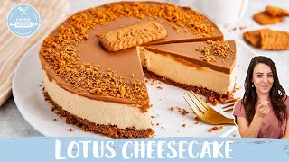 Lotus Cheesecake 🤤  Käsekuchen ohne Backen mit Keksboden und Lotus Creme Topping  Einfach Backen [upl. by Hanid]