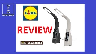 Livarno LED Desk Lamp Item number 55154  55155 REVIEW Lidl 12h 24h 3V 32W 5500K 6W [upl. by Kezer]