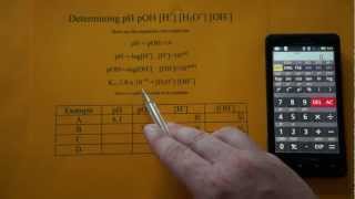 Determining pH pOH H OH H3O [upl. by Hennebery]