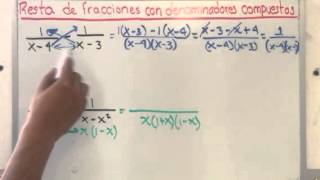 Resta de fracciones algebraicas  Ejercicio 1 [upl. by Ecnadnak258]