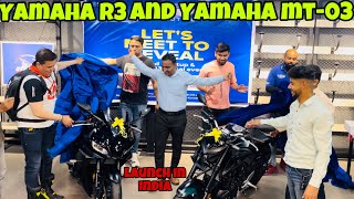 Yamaha r3 and mt03 launch in India🔥yamaha yamahar3 yamahamt03 viralvideo [upl. by Placido]