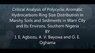 Critical Analysis of Polycyclic Aromatic Hydrocarbons Ring Size Distribution in Marshy Soils [upl. by Ecirtra305]