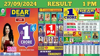 DEAR LOTTERY SAMBAD MORNING 1 PM RESULT TODAY LIVE DRAW ON 27092024 NAGALAND FRIDAY [upl. by Eizdnil]