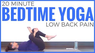 20 minute Beginners Bedtime Yoga for Lower Back Pain  Sarah Beth Yoga [upl. by Thorley]