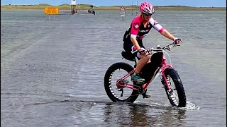 Fatbiking England  Cocklawburn Beach to Lindisfarne Causeway  North Northumberland [upl. by Nylirrehs]