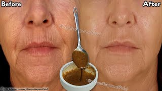 Facelift with natural collagen At 70 years Wrinkles disappear in 3 minutes coffee face pack [upl. by Kcirrek418]