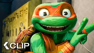 TEENAGE MUTANT NINJA TURTLES Mutant Mayhem Movie Clip  “I Am Michel Angelo” 2023 [upl. by Accire]