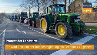 BAD HERSFELD Protest der Landwirte  quotEs wird Zeit um der Bundesregierung ein Feedback zu gebenquot [upl. by Shuma]