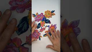 Fussy cutting florals for a new fabric collage collage floralart applique [upl. by Leena220]