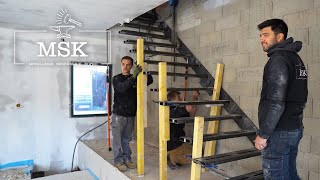 MSK Chantiers  Pose dun escalier suspendu  Métallerie Serrurerie Kopko [upl. by Hammad]