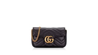 Gucci GG Marmont Matelasse Super Mini Flap Bag Black [upl. by Ennovaj338]