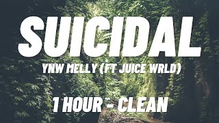 YNW Melly  Suicidal ft Juice WRLD 1 HOUR  CLEAN [upl. by Attirb]