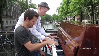 Spontaneous Jazz Duet on Street Piano in Amsterdam [upl. by Haletta228]