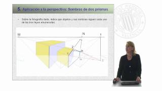 Aplicación de las leyes de sombras de rectas Perspectiva cónica   UPV [upl. by Ynaiffit423]