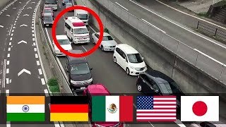 ⛔Cuando pasa una ambulancia ¿Cómo reaccionan los coches en diferentes países🚑 [upl. by Atnamas]