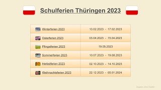 Schulferien Thüringen 2023 [upl. by Eniowtna135]