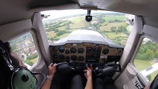 C152 Landing at Redhill 12KTs wind Runway 18 PPL Training UK [upl. by Anivek]