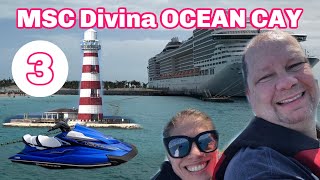 MSC Divina Cruise Vlog 3  Ocean Cay Cabana  Wave Runner Excursion  Exploring the Island [upl. by Denn965]