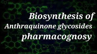 Biosynthesis of Anthraquinone glycosidespharmacognosy Drkhizra [upl. by Eidoj]