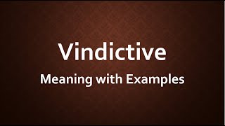 12 Example Sentences of Vindictive with Meaning  Vindictive Meaning with Example [upl. by Akiehsal537]