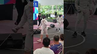 UP Fencing Team demos disciplines at PHFrance Olympics Opening Party [upl. by Nynnahs]