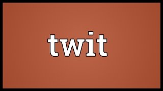 Twit Meaning [upl. by Cirdahc]