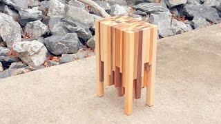 Scrap Wood End Grain End Table  How To Build  Woodworking [upl. by Otnicaj]