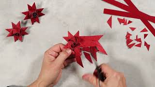 How to weave paper stars with rose buds [upl. by Cailly]