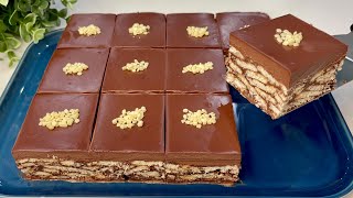 La torta più deliziosa di biscotti e cioccolato  niente COTTURA basta solo 10 minuti [upl. by Coffeng]