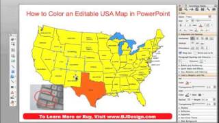 How Do I Color a US State County or Country Map in a PowerPoint Slide • BJDesigncom [upl. by Alocin]