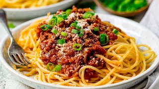 Quick and Easy Spaghetti Bolognese  Family Favourite [upl. by Iadahs]