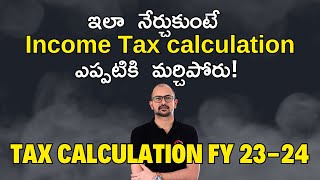 📌 Income Tax Calculation FY 202324  Income Tax Slab Rates For FY 202324  Rapics Telugu [upl. by Inig]