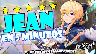 JEAN BUILD GOD EN 5 MINUTOS 🍀😍  Genshin Impact  Guía build Jean Dps  Support [upl. by Eilyw]