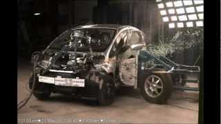 Mitsubishi iMiEV  Side Crash Test  2012  High Speed Camera  NHTSA Full Length test in HD [upl. by Anitsirhcairam]