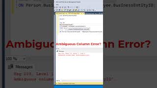 SQL Fixing Ambiguous Column Name Errors Easily datascience programming coding [upl. by Eddy]