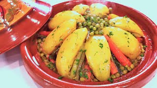 طاجين الخضر باللحم في خطوات مبسطة 🇲🇦👌 الطاجين المغربي باللحم Tajine Marocain au boeuf et légumes [upl. by Nitsreik]