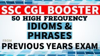 50 Idioms amp Phrases from SSC CGL past papers [upl. by Teddy]