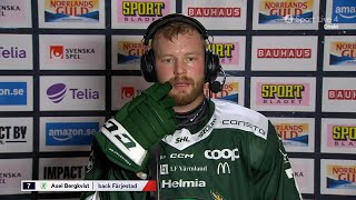 Axel Bergkvist efter första perioden  Intervju  Färjestad BK  Brynäs IF  20241001 [upl. by Llain]