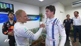 Bottas Overtakes Stroll On The Line  F1 Most Dramatic Moments 2017 [upl. by Thomajan]