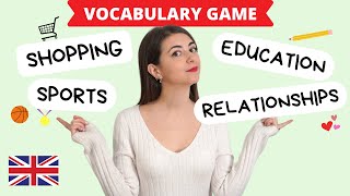 VOCABULARY B1B2 inglés Practice Shopping Education Sports amp Relationships  Ejercicio práctico [upl. by Akirea]