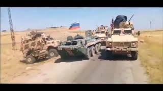 Roadwars US JLTV try to ambush Russian Military Vehicles in a very unsafe manner in Syria [upl. by Divod220]