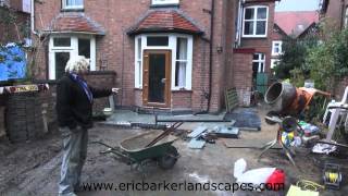 Stone paving lawn sleepers drainage Coventry April 2012 [upl. by Ylra89]