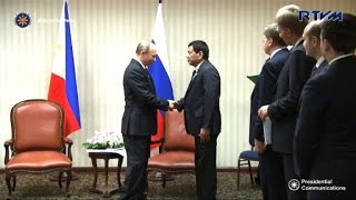 Philippines Duterte meets hero Putin [upl. by Esined]