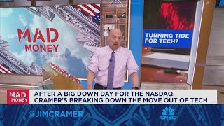 Jim Cramer breaks down the move out of tech in todays market action [upl. by Gui]